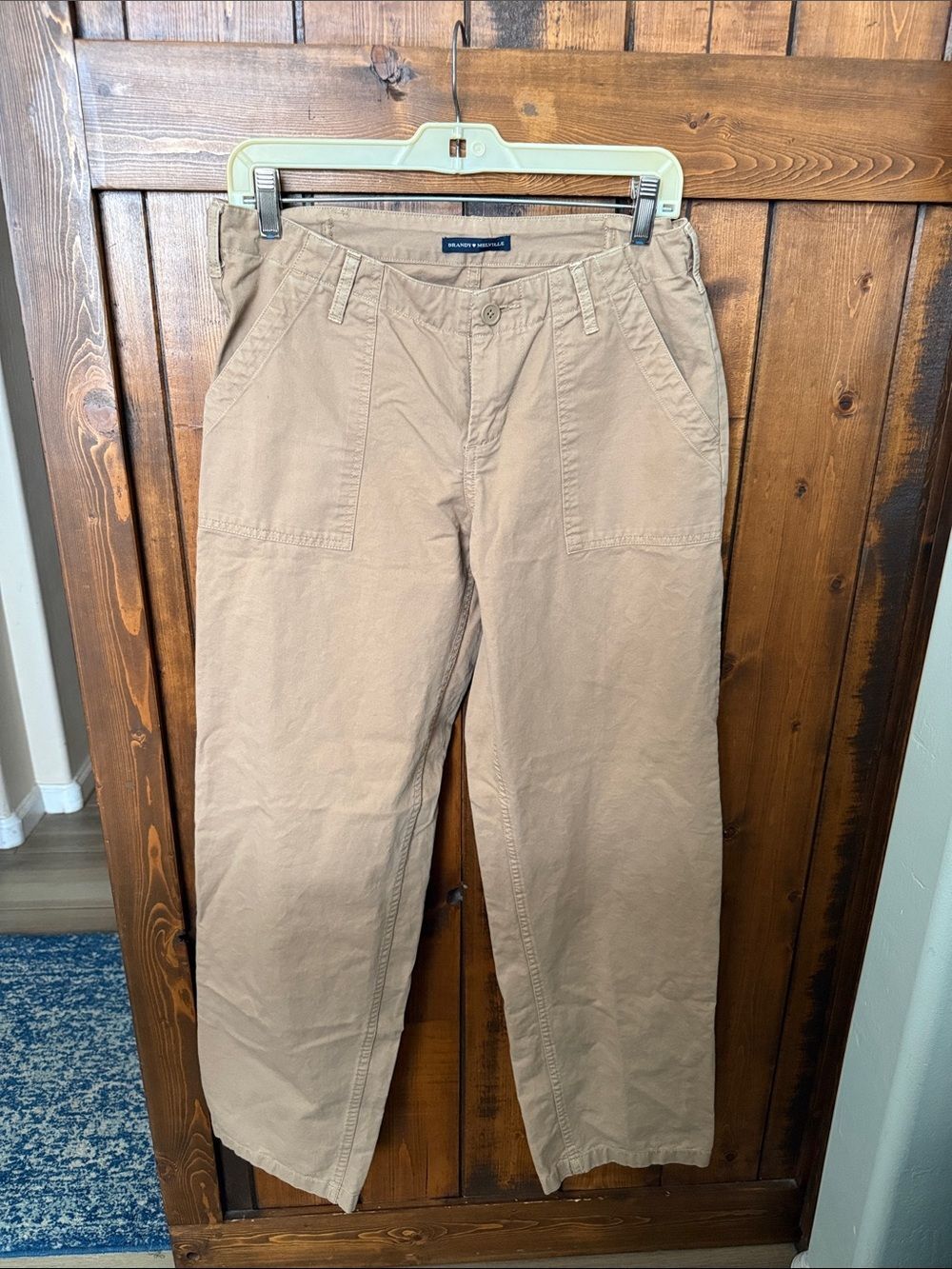 Brandy Melville Kim Straight Leg Pant, Dark Khaki